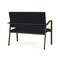 Lesro Newport 2 Seat Tandem Seating Metal Frame No Center Arms, Bronze, MD Black Upholstery NP1501 - alternate 3